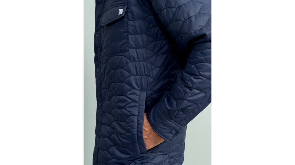 HUK Performance Fishing Scale Shacket -Mens, Naval Academy, Small, H4000152-413-S