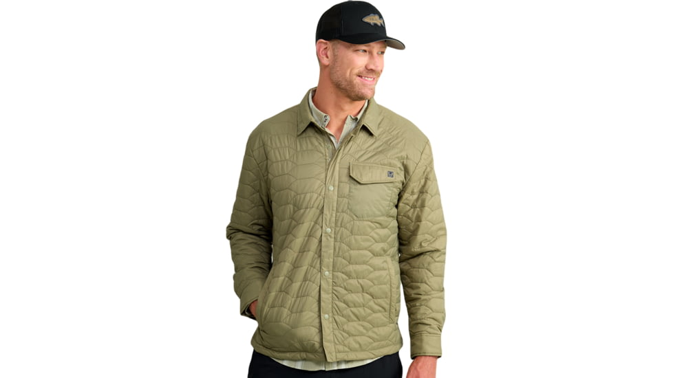 HUK Performance Fishing Scale Shacket -Mens, Overland Trek, Medium, H4000152-319-M