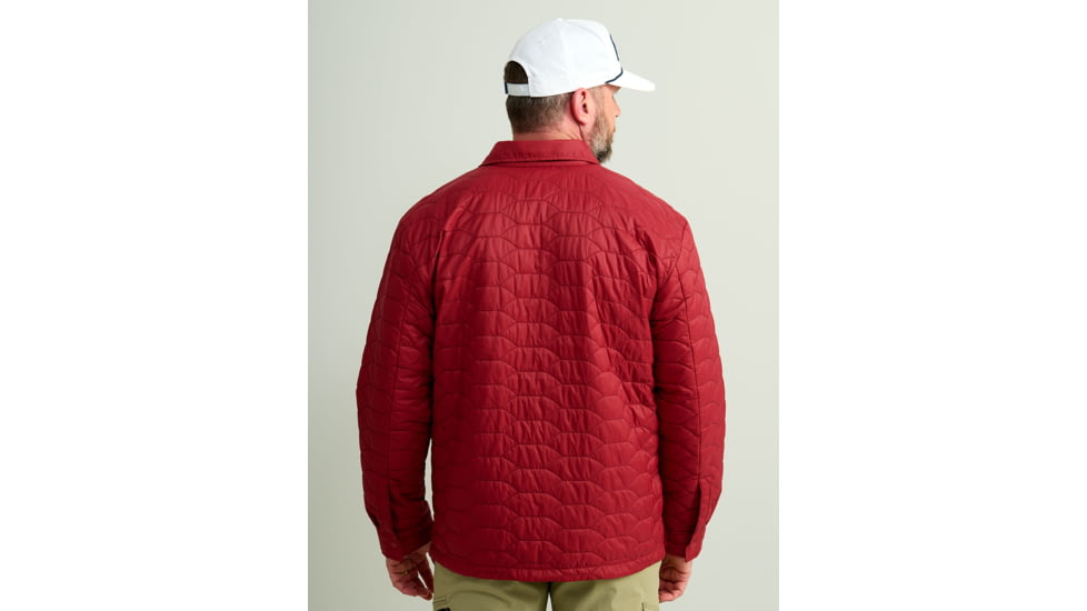 HUK Performance Fishing Scale Shacket -Mens, Scarlet Blaze, Small, H4000152-621-S