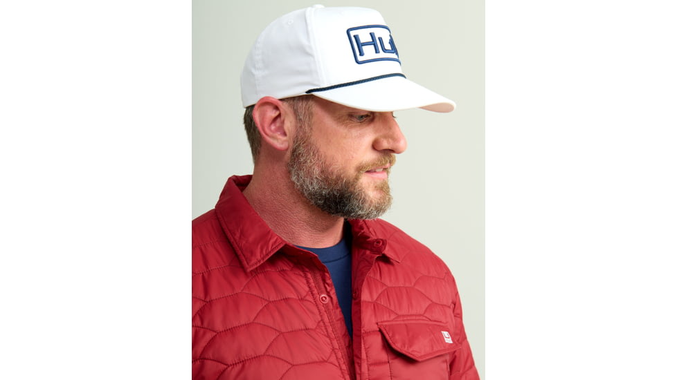 HUK Performance Fishing Scale Shacket -Mens, Scarlet Blaze, Small, H4000152-621-S