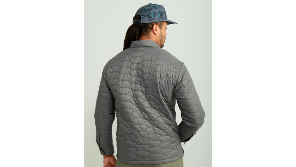 HUK Performance Fishing Scale Shacket -Mens, Volcanic Ash, Small, H4000152-013-S