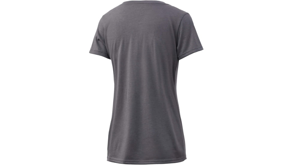 HUK Performance Fishing Script V-Neck Tee - Womens, Sharkskin Heather, Medium, H6100039-022-M