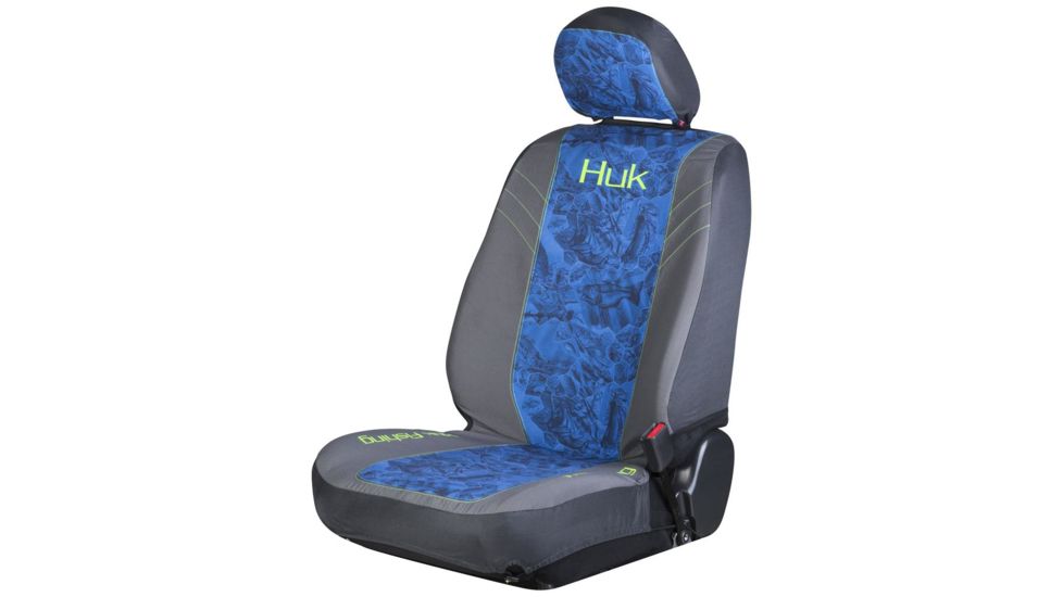 HUK Performance Fishing Seat Cover Low Back, Blue/Green, C000112140199