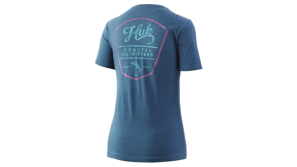 HUK Performance Fishing Shield Crew - Womens, Deep Lake Heather, Extra Small, H6100055-449-XS