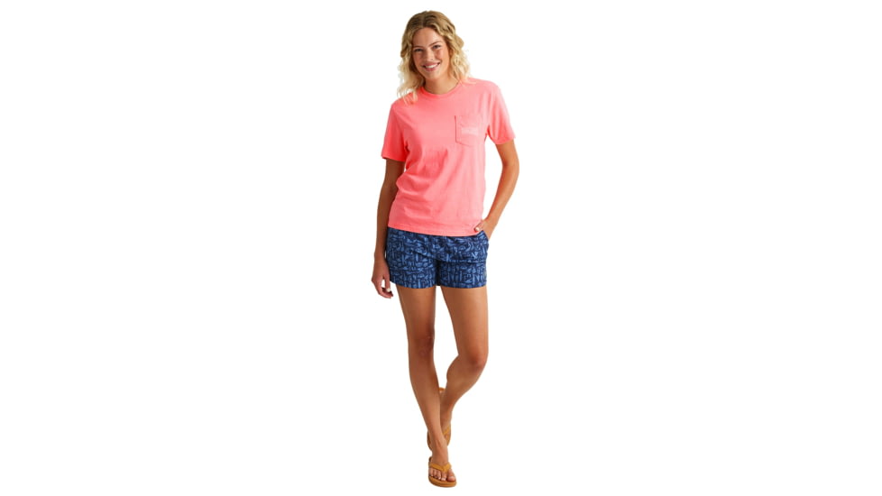 HUK Performance Fishing SS Mineral Wash Tee - Womens, Neon Coral, L, H6100090-829-L