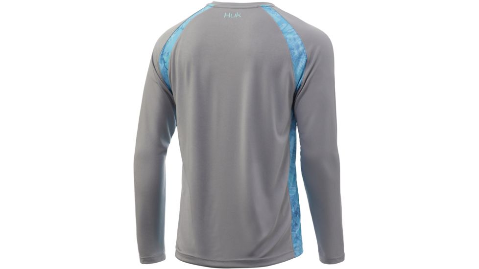 HUK Performance Fishing Strike Solid Long Sleeve Tee - Mens, Grey, Small, H1200197-020-S