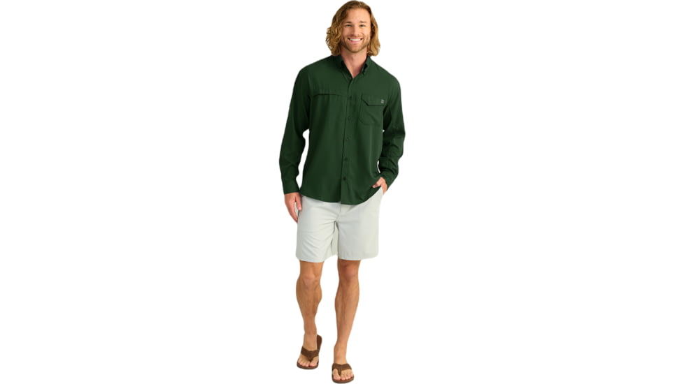 HUK Performance Fishing Tide Point Long Sleeve Shirt - Mens, Cypress Landing, 2XL, H1500172-377-XXL