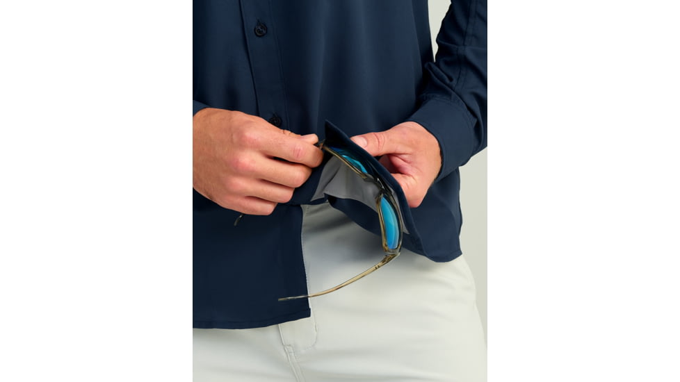 HUK Performance Fishing Tide Point Long Sleeve Shirt - Mens, Naval Academy, Small, H1500172-413-S