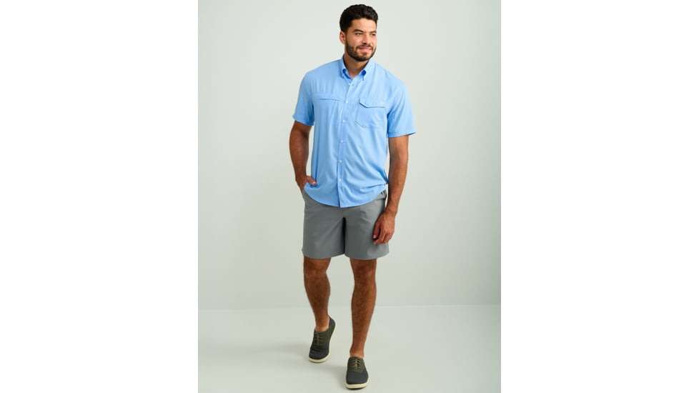 HUK Performance Fishing Tide Point Short Sleeve Shirt - Mens, Marolina Blue, Medium, H1500171-420-M