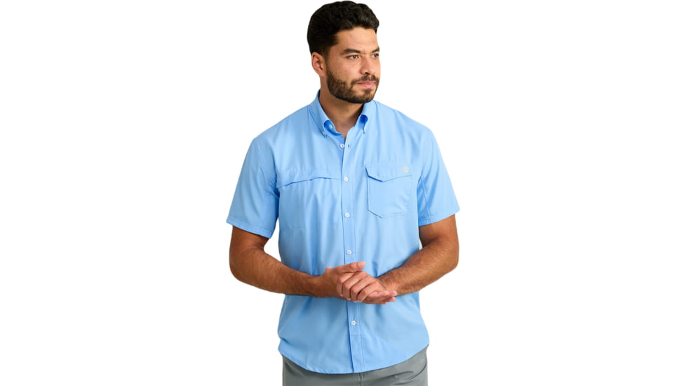 HUK Performance Fishing Tide Point Short Sleeve Shirt - Mens, Marolina Blue, Medium, H1500171-420-M