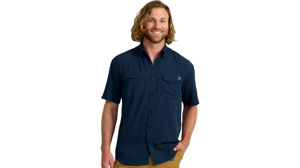 HUK Performance Fishing Tide Point Short Sleeve Shirt - Mens, Naval Academy, Medium, H1500171-413-M