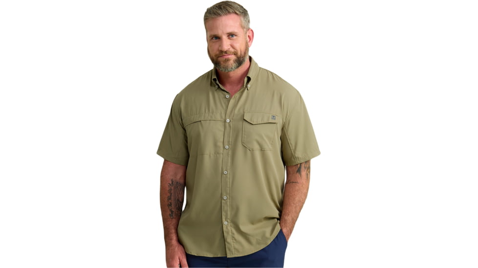 HUK Performance Fishing Tide Point Short Sleeve Shirt - Mens, Overland Trek, Medium, H1500171-319-M