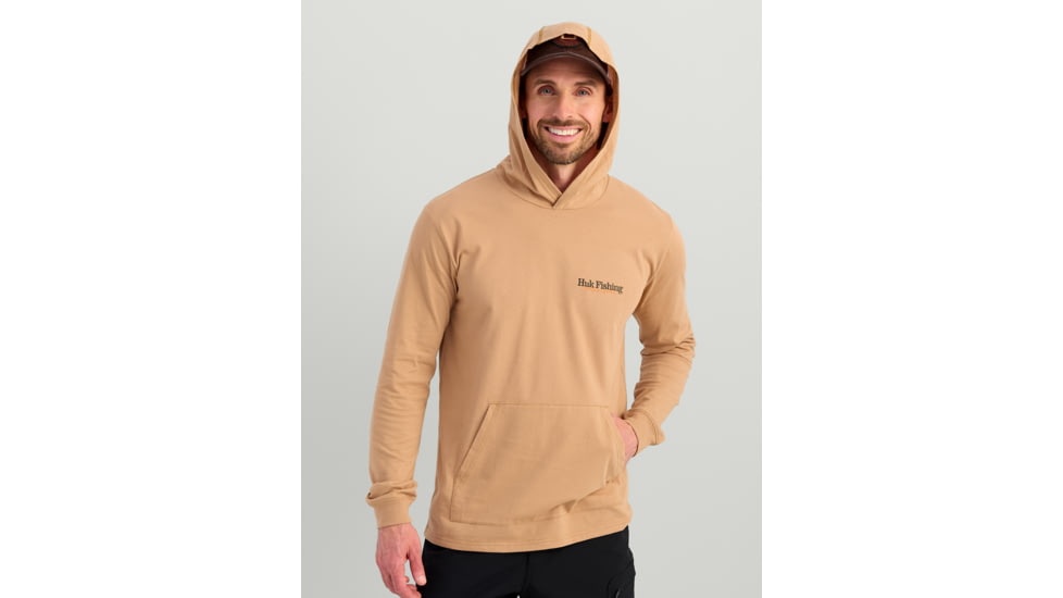 HUK Performance Fishing Trout Wrangle Hoodie Tee - Mens, Marl, Extra Large, H1000581-201-XL