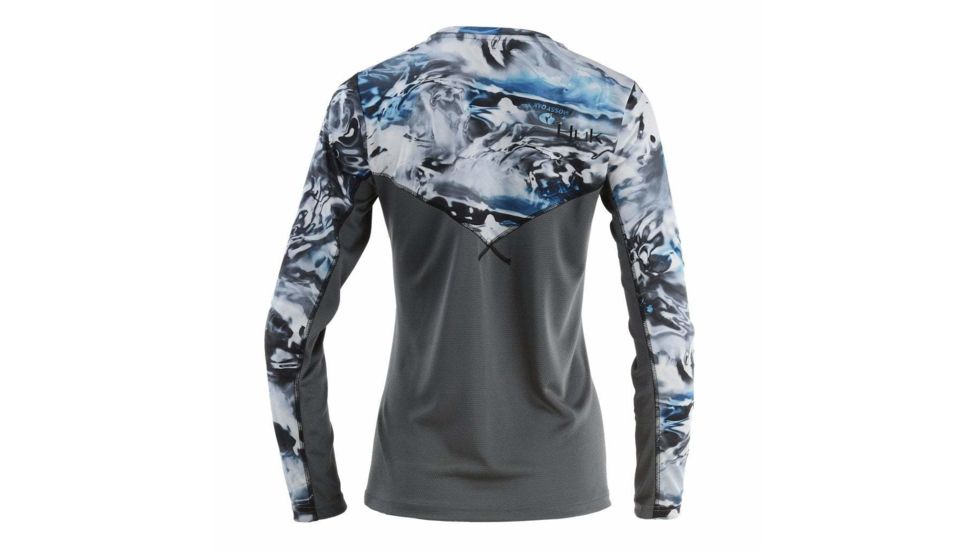 HUK Performance Fishing W Camo Icon LS Tops, Long Sleeve - Womens, Glacier, Large, H6120021-095-L