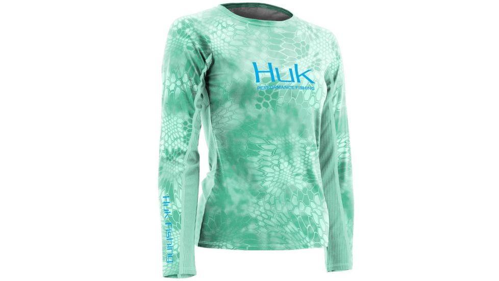 HUK Performance Fishing Women's Kryptek Icon Long Sleeve Shirt, Kryptek Julep, Large H6120005-362-L