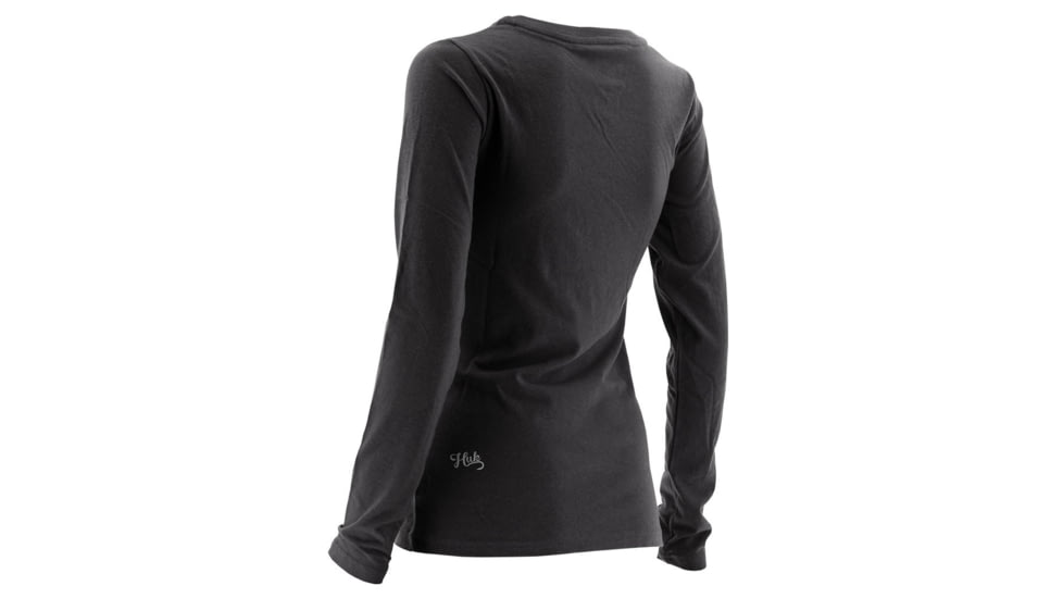 HUK Performance Fishing Womens Logo Long Sleeve Shirt, Black, Medium, H6100011-001-M
