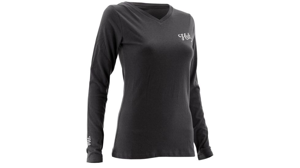 HUK Performance Fishing Womens Logo Long Sleeve Shirt, Black, Medium, H6100011-001-M