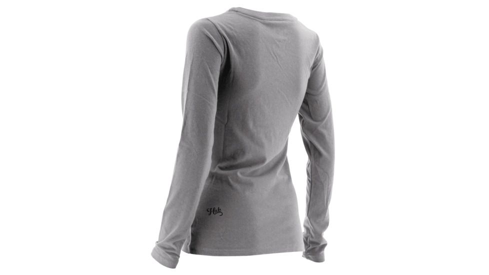 HUK Performance Fishing Womens Logo Long Sleeve Shirt, Grey, Extra Small, H6100011-020-XS
