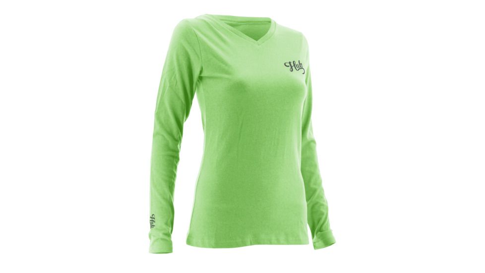 HUK Performance Fishing Womens Logo Long Sleeve Shirt, Lime Aid, Extra Small, H6100011-330-XS