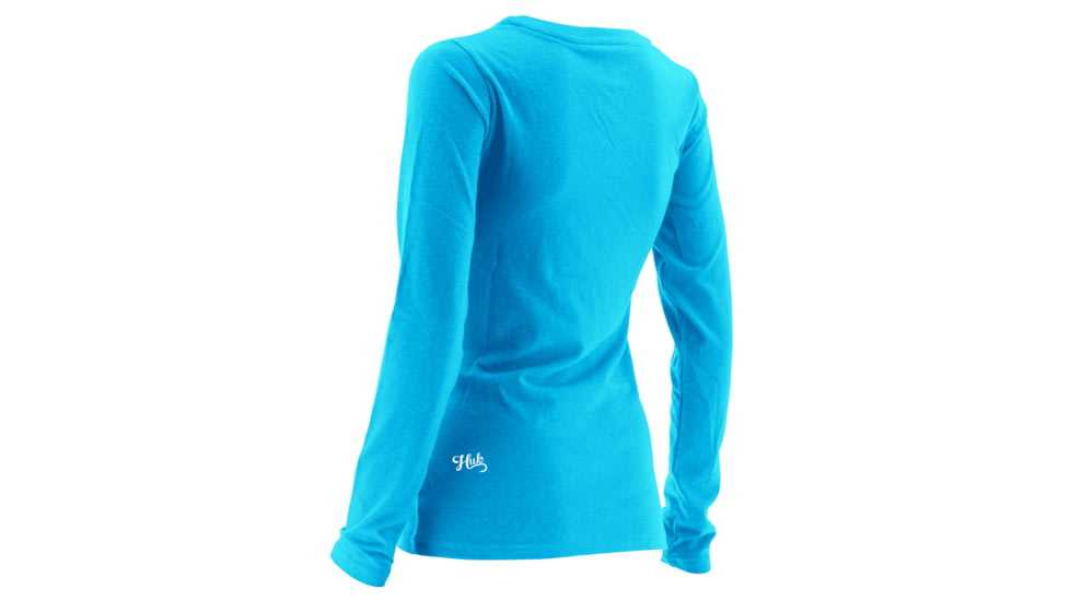 HUK Performance Fishing Womens Logo Long Sleeve Shirt, Tahiti Blue, Extra Large, H6100011-430-XL