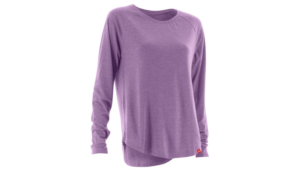 HUK Performance Fishing Womens Relaxed Long Sleeve Shirt, Dahlia Heather, Extra Small, H6100003-515-XS