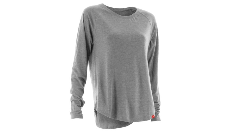 HUK Performance Fishing Womens Relaxed Long Sleeve Shirt, True Gray Heather, Large, H6100003-035-L