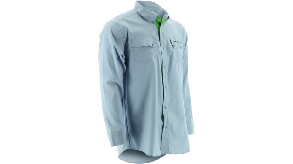 HUK Phenom Long Sleeve Woven Shirt, Ice Blue, Large H1500005IBLL