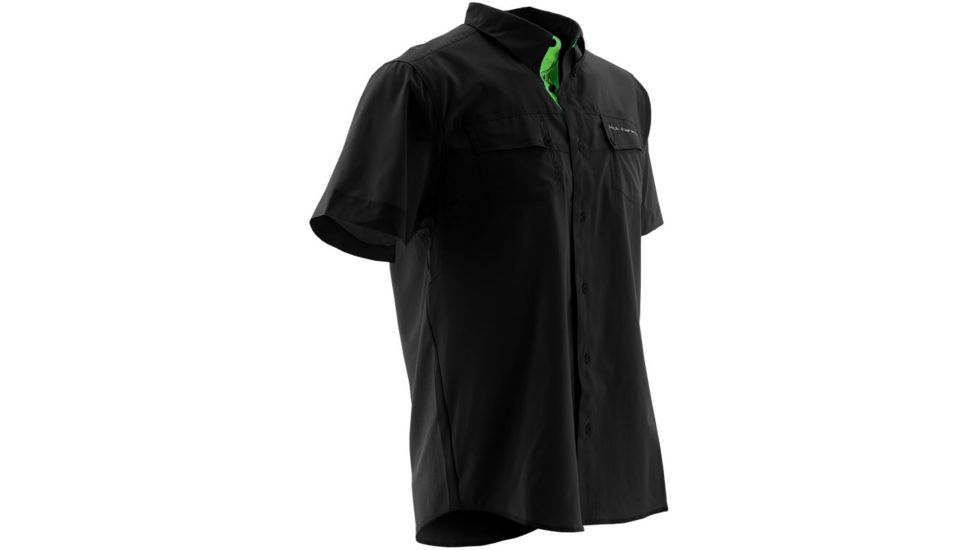 HUK Phenom Short Sleeve Woven Shirt, Black, XXXL H1500002BLKXXXL
