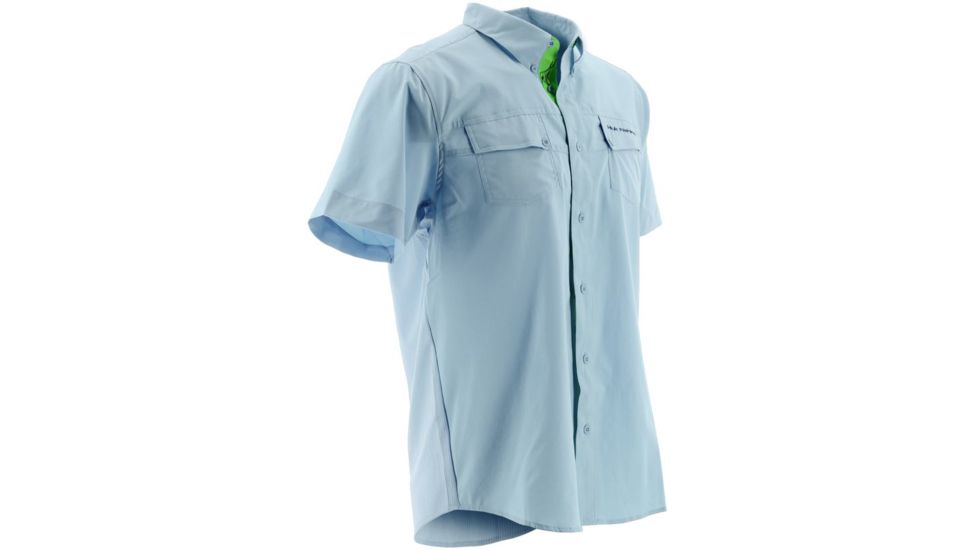 HUK Phenom Short Sleeve Woven Shirt, Ice Blue, Large H1500002IBLL