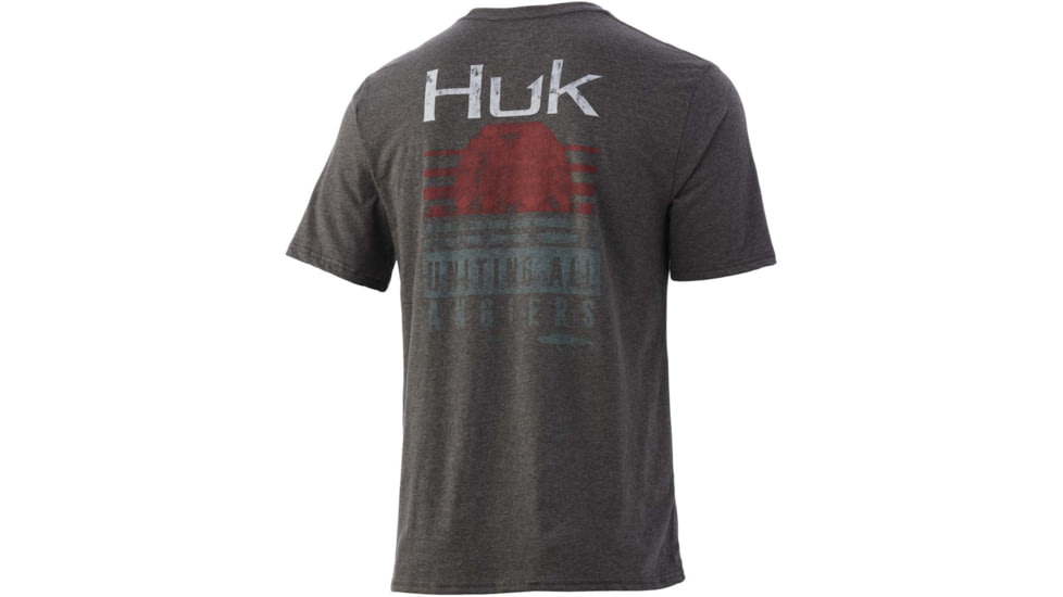 HUK Performance Fishing Striped Horizon Tee - Mens, Volc Ash Heather, XL, H1000331-015-XL