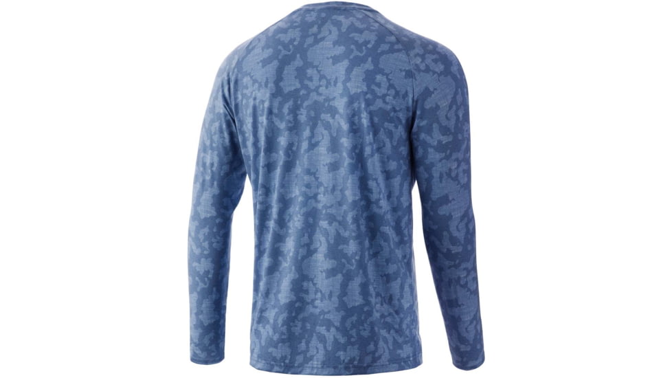 HUK Performance Fishing Waypoint Running Lakes L/S Shirt - Mens, Titanium Blue, XL, H1200444-428-XL
