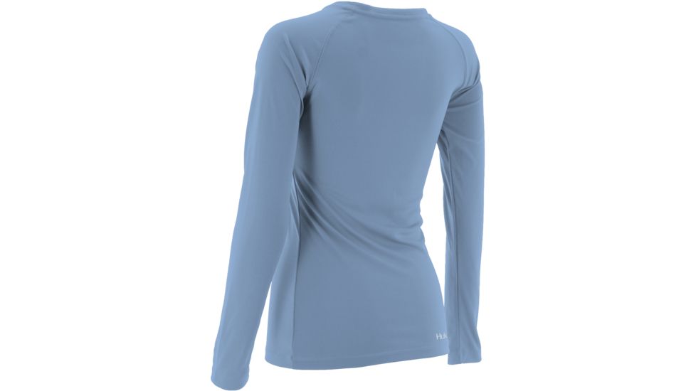 HUK Womens LoPro Performance Long Sleeve, Carolina Blue H1200061CBLM