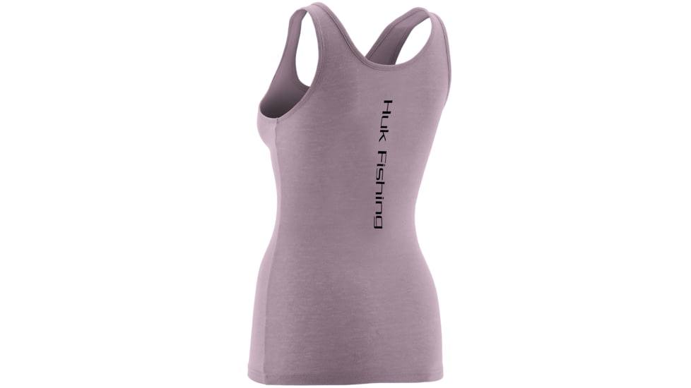 HUK Womens Script Logo Tank, Spring Pink Heather H1000084SPHXS