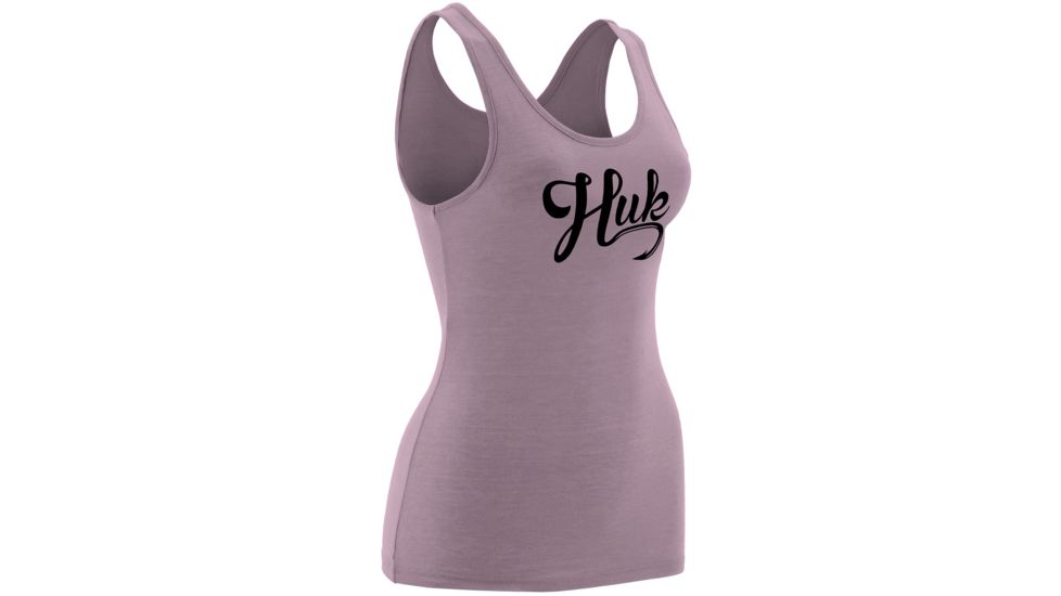 HUK Womens Script Logo Tank, Spring Pink Heather H1000084SPHXS