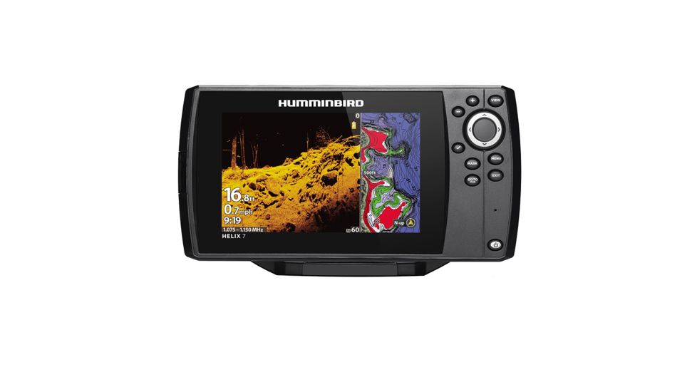 Humminbird 7 CHIRP MEGA DI Fishfinder/GPS Combo G3 w/Navionics+ &amp; Transom Mount Transducer HELIX 73575