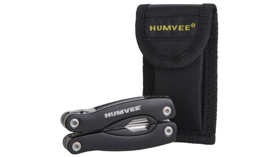 Humvee 9-Bulb LED Flashlight and Pocket Pliers Set, 2-Piece, Black HMV-KC-4BLK