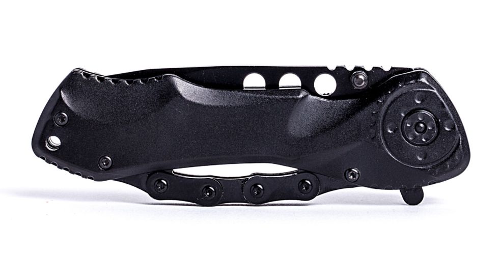 Humvee Recon Serrated Blade with Pocket Clip and Spring Assist, Black HMV-KTR-11