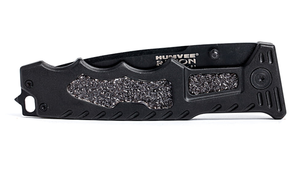Humvee Recon Serrated Blade with Rear Glass Breaker, Black HMV-KTR-01