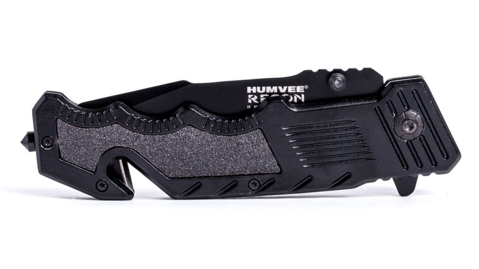 Humvee Recon Serrated Blade with Rear Glass Breaker, Black HMV-KTR-13