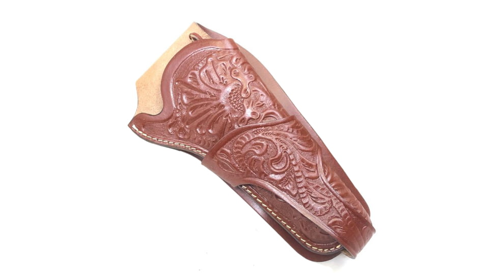Hunter Company Embossed Cowboy Texas Jockstrap Holster for Large Frame Single Action Firearms, 4.625-5.5in Barrels, Right Hand, Chestnut Tan, 1085-40, Chestnut Tan, 1085-40