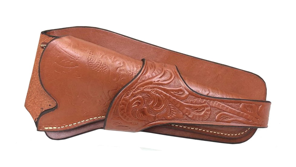 Hunter Company Embossed Cowboy Texas Jockstrap Holster for Single Action Firearms, .22 Caliber, 6-7in Barrel, Right Hand, Chestnut Tan, 1085-45, Chestnut Tan, 1085-45