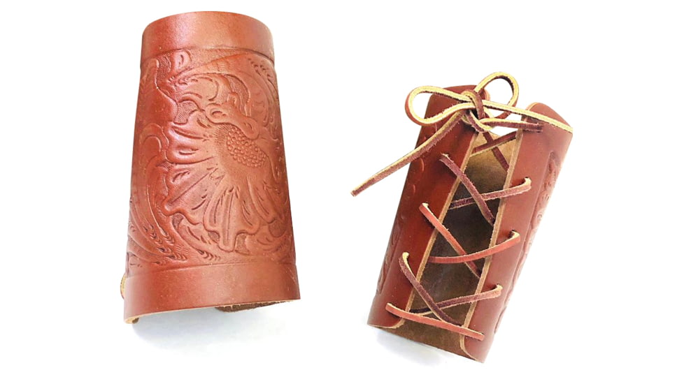 Hunter Company Embossed Wrist Cuffs, Pair, Chestnut Tan, Chestnut Tan, 1085