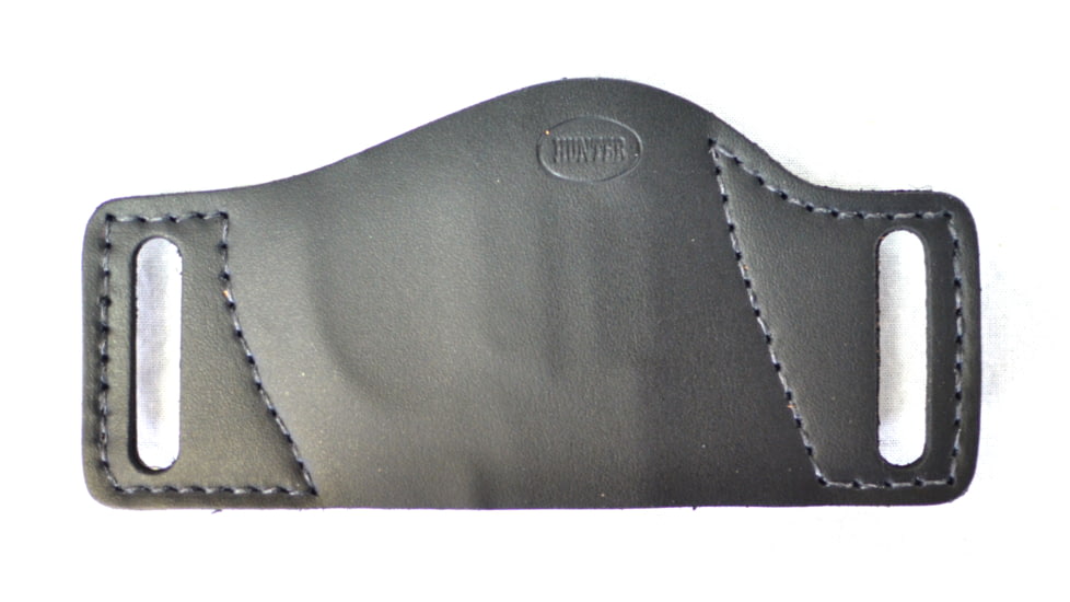 Hunter Company Leather Belt Slide Holster, S&amp;W M&amp;P, Ruger Sr9, SR40, P93, P94, P95, Similar Semi Auto Frames, Black, Medium, Black, 1504B