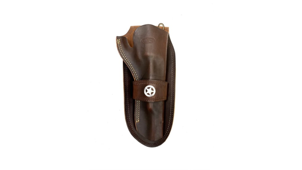 Hunter Company Western Single Loop Holster w/ Concho, Medium Frame Single Action Firearms, 7.5in Barrels, Right Hand, Antique Brown, 1082C-80, Antique Brown, 1082C-80