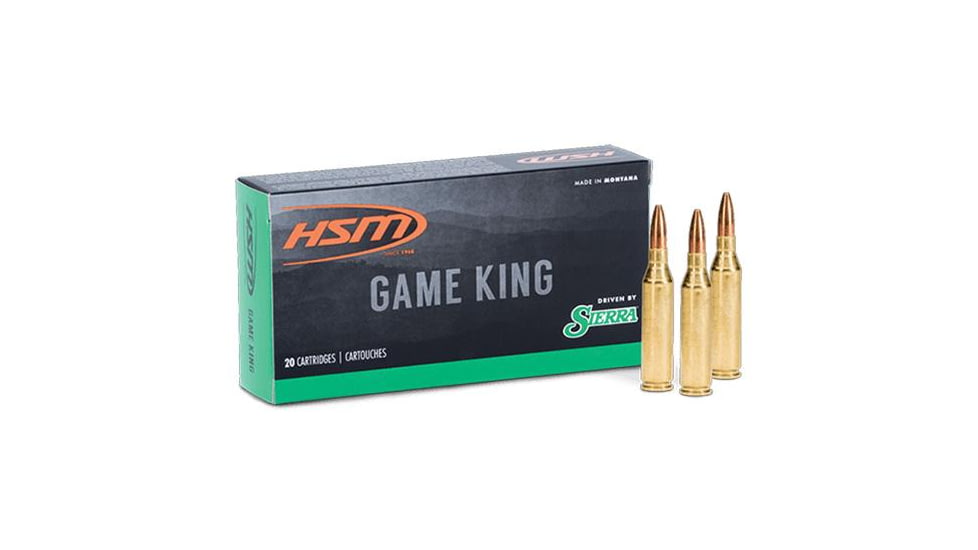 Hunting Shack DBA HSM Munitions HSM GameKing Rifle Ammunition 25 WSSM 117gr JSP 2874 fps 20/ct, HSM-25WSSM-7-N
