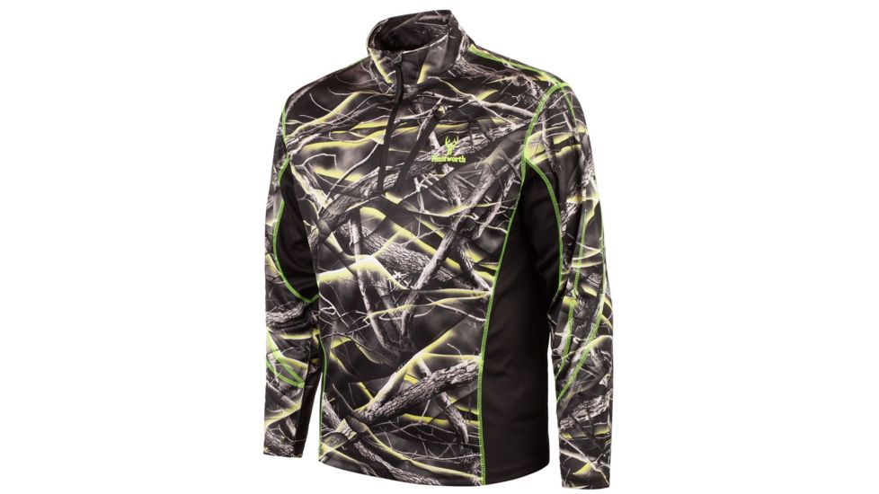 Huntworth 1/4 Zip Mens Shirt, Huntworth Kinetic, 2XL E-918-21KN-2XL