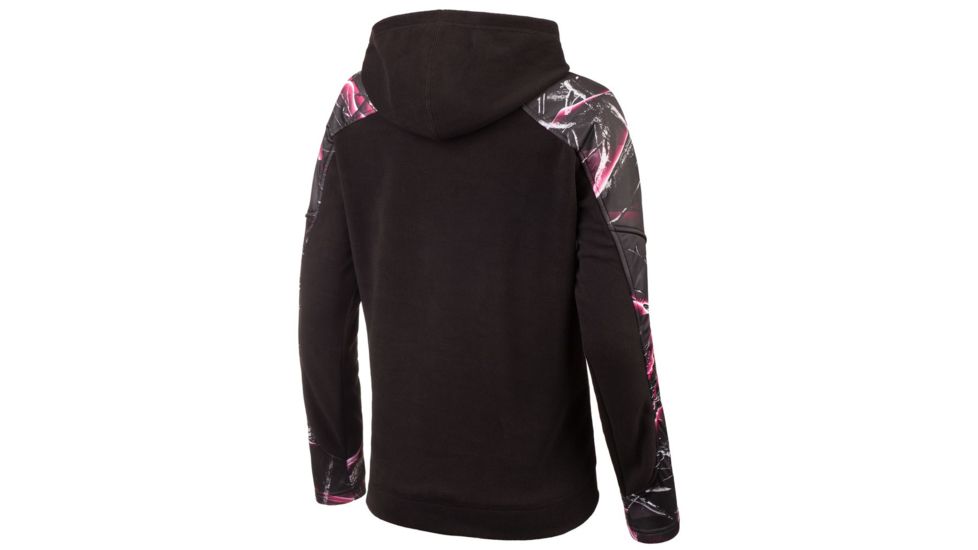 Huntworth 2-Tone Anti-Pill Fleece 1/4 Zip Hoodie - Womens, Black/Huntworth Moxie, Large E-958-W-BK/MX-L