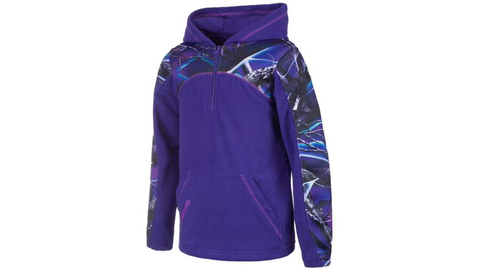 Huntworth 2-Tone Fleece 1/4 Zip Pullover Hoodie - Girls, Violet / Ultraviolet, Medium, E-904-YG-VT/UV-M