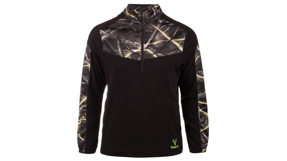 Huntworth Anti-pill Fleece 1/4 Zip Pullover - Mens, Black/Huntworth Kinetic, 2XL, E-957-BK/KN-2XL