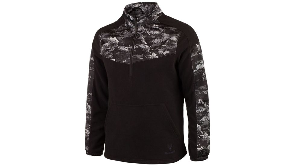 Huntworth Anti-Pill Fleece 1/4 Zip Pullover - Mens, Black/ Disruption Black, 2XL E-957-BK/DBK-2XL